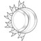 7-1/2"X 9-3/8" Exquisite Clear Glass Sun & Moon Bevel Cluster EC134